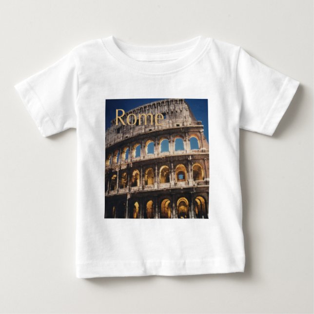 Camiseta Para Bebê Roma na noite (Frente)