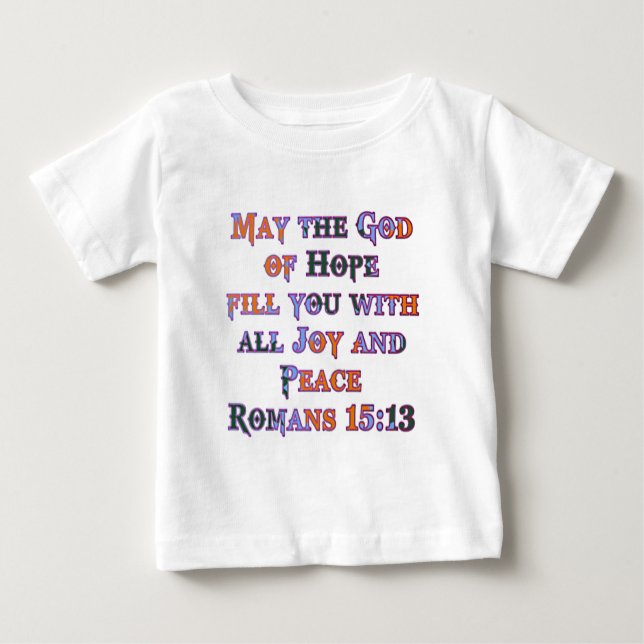 Camiseta Para Bebê Romanos 15:13 (Frente)