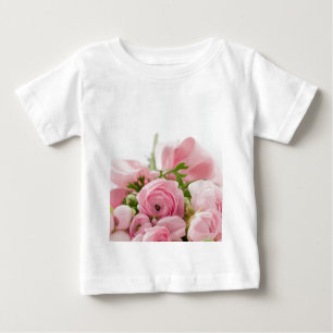 Camiseta Para Bebê Romântico Casamento Adorava Buquê Flor Rosa Suave