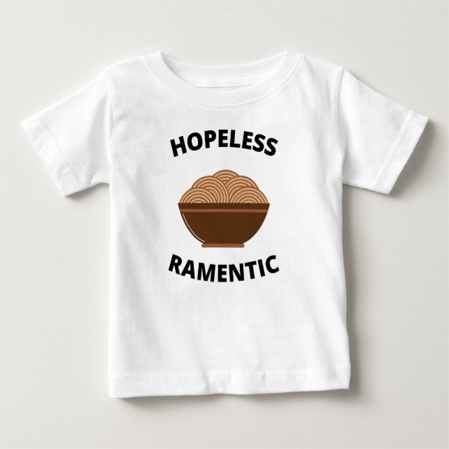 Camiseta Para Bebê Romântico Sem Esperança  (Frente)