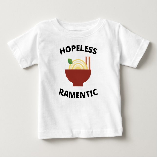 Camiseta Para Bebê Romântico Sem Esperança   (Frente)