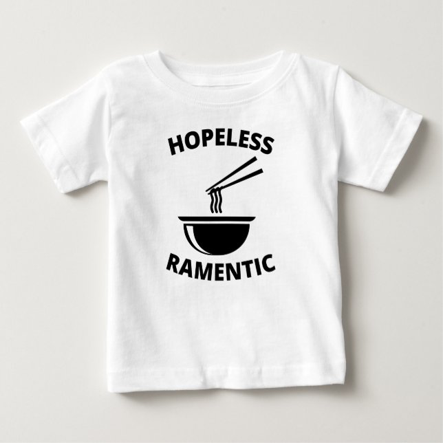 Camiseta Para Bebê Romântico Sem Esperança  (Frente)