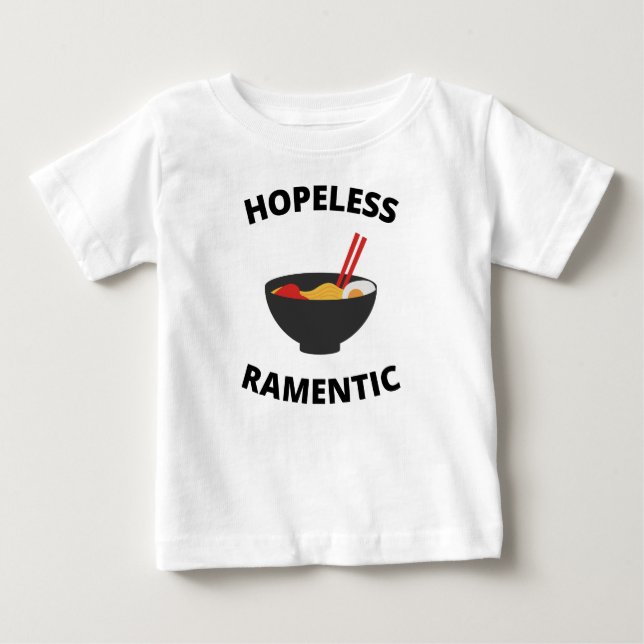 Camiseta Para Bebê Romântico Sem Esperança  (Frente)