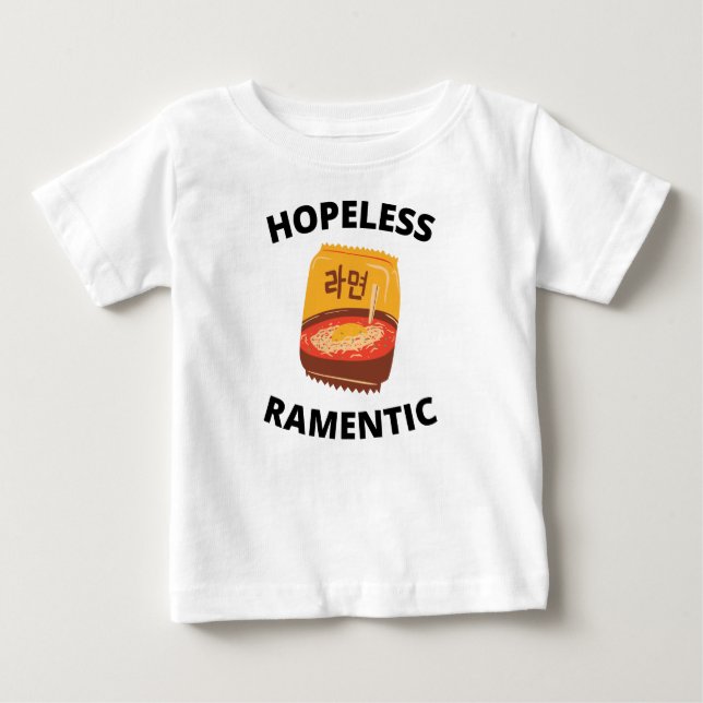 Camiseta Para Bebê Romântico Sem Esperança  (Frente)