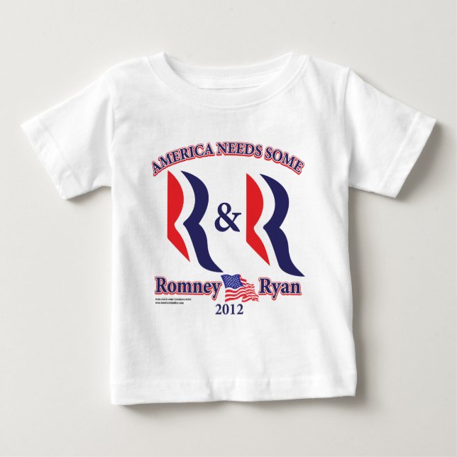 Camiseta Para Bebê Romney e Ryan (Frente)
