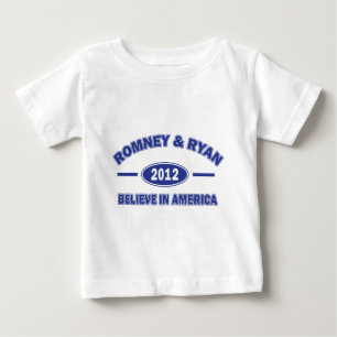 Camiseta Para Bebê Romney e Ryan Acreditam