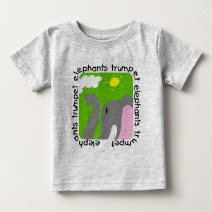 Camiseta Para Bebê Romper do bebê da trombeta dos elefantes
