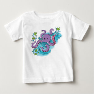 Camiseta Para Bebê Romper máximo do bebê do Azeitona--Polvo do beb