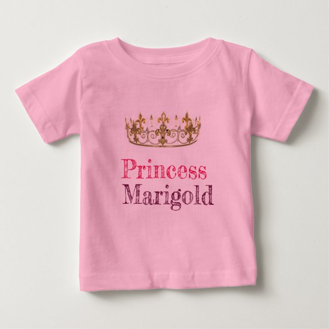 Camiseta Para Bebê Romper "Princesa Marigold". (Frente)