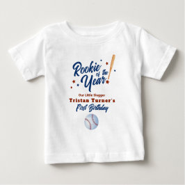 Camiseta Para Bebê Rookie Do primeiro aniversario Do Ano