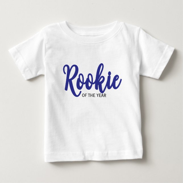 Camiseta Para Bebê Rookie of the Year 1st Bday Baseball (Frente)