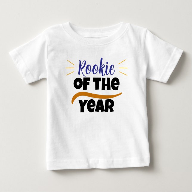 Camiseta Para Bebê Rookie of the Year  – Cute Funny Kids  (Frente)