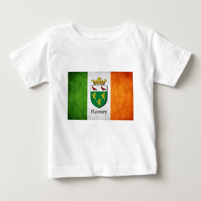 Camiseta Para Bebê Rooney Irish Flag (Frente)