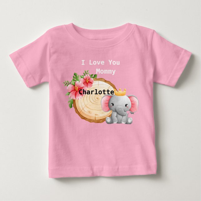 Camiseta Para Bebê Rosa (Frente)