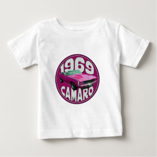 Camiseta Para Bebê Rosa 1969 de Camaro SS