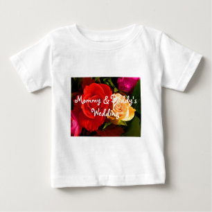 Camiseta Para Bebê Rosa Amarelo-Vermelho
