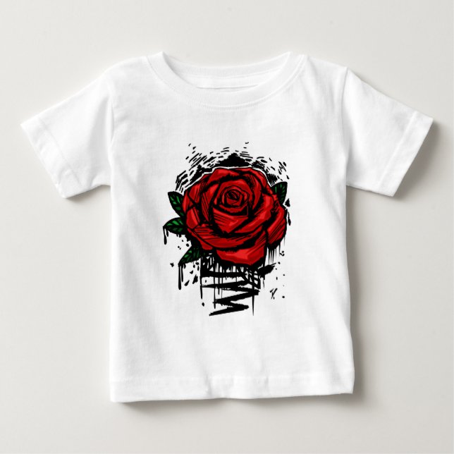 Camiseta Para Bebê Rosa Áspera (Frente)