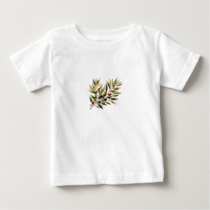 Camiseta Para Bebê rosa de azeitonas para crianças