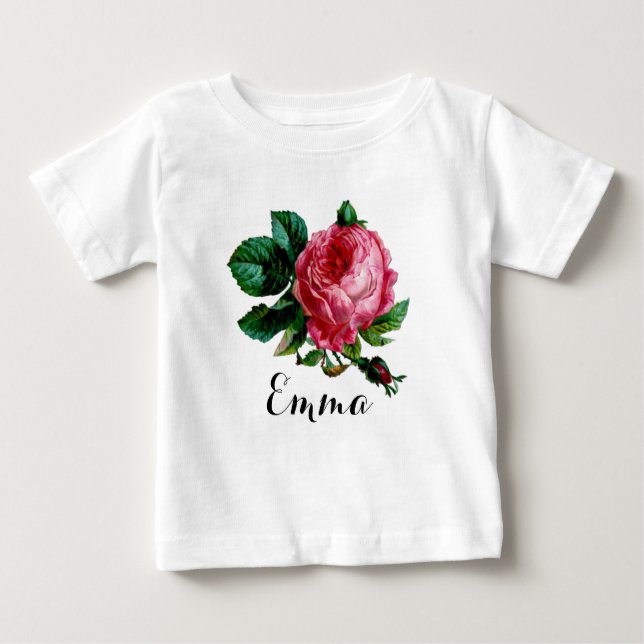 Camiseta Para Bebê Rosa de Coubage Onesy (Frente)