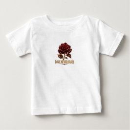 Camiseta Para Bebê Rosa de Cristal Rubi – O Amor Nunca Desvanece