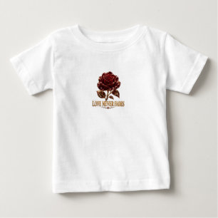 Camiseta Para Bebê Rosa de Cristal Rubi – O Amor Nunca Desvanece