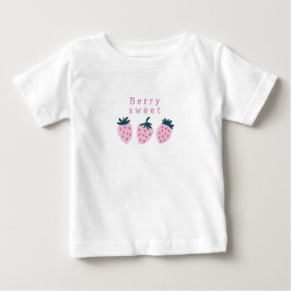 Camiseta Para Bebê Rosa de morango