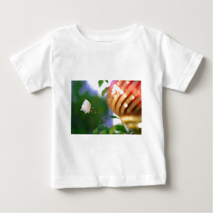 Camiseta Para Bebê Rosa de Natal Branco