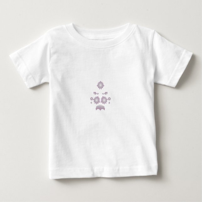 Camiseta Para Bebê Rosa decorativo de leite branco (Frente)