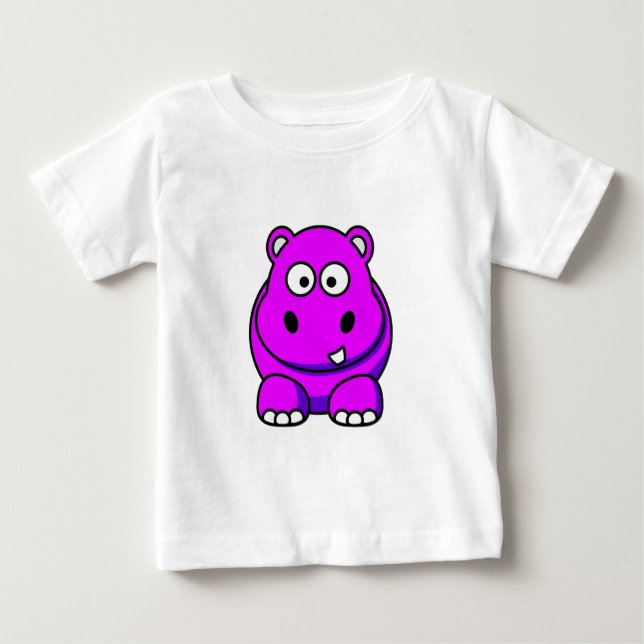 Camiseta Para Bebê Rosa do hipopótamo (Frente)