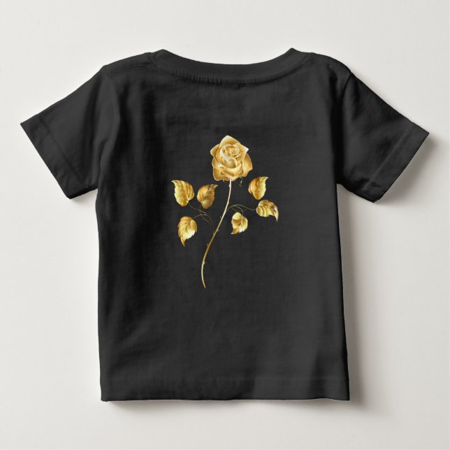Camiseta Para Bebê rosa do ouro ( rosa dourado ) (Verso)