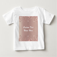Rosa Dourada Lente Brilhante Dobra Texto Camisa-Be