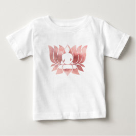 Camiseta Para Bebê Rosa Dourada Textura de Watercolor - Zen de Medita