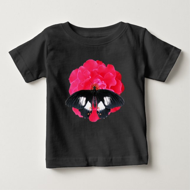 Camiseta Para Bebê Rosa e Swallowtail (Frente)