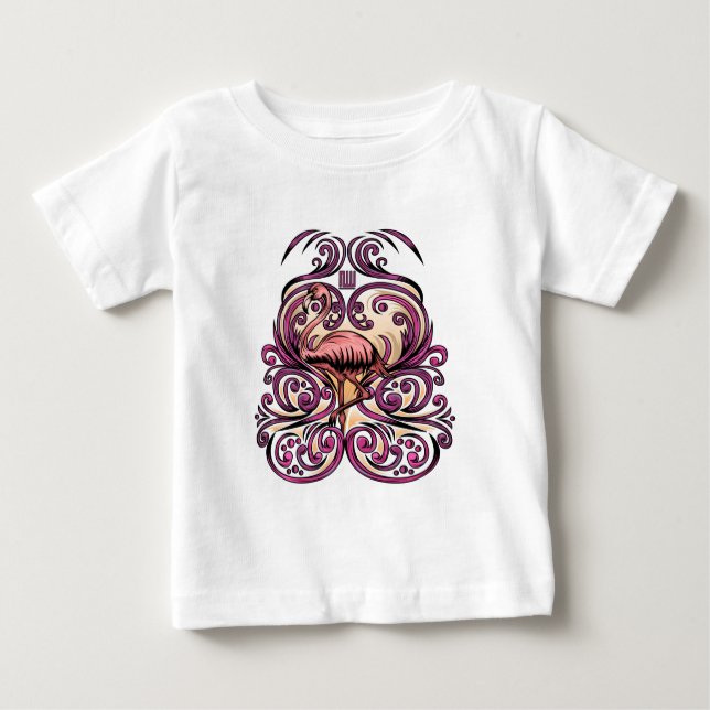 Camiseta Para Bebê Rosa Exótica (Frente)