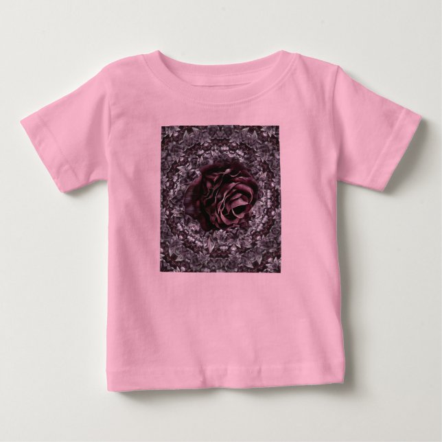 Camiseta Para Bebê Rosa Mandala (Frente)
