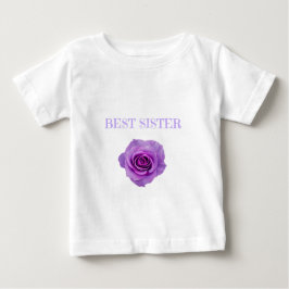 Camiseta Para Bebê Rosa Roxo Melhor Irmã
