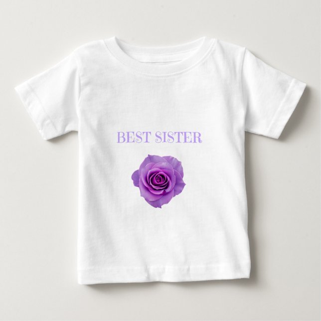 Camiseta Para Bebê Rosa Roxo Melhor Irmã (Frente)