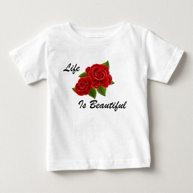 Camiseta Para Bebê Rosa Vermelha Branca (Frente)