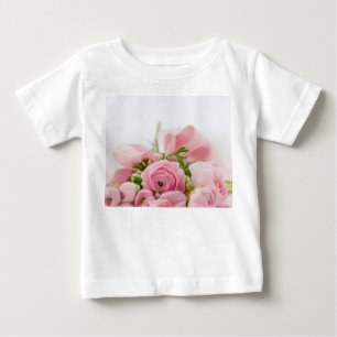 Camiseta Para Bebê Rosas de Casamento Rosa