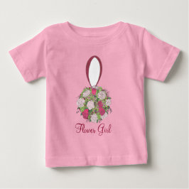 Camiseta Para Bebê Rosas Rosa Buquê Flor  Teto Festa de casamento