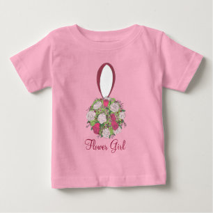 Camiseta Para Bebê Rosas Rosa Buquê Flor Teto Festa de casamento