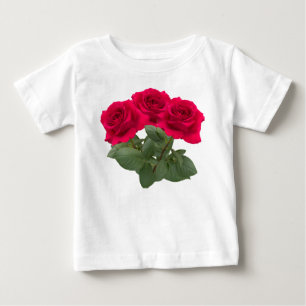 Camiseta Para Bebê Rosas vermelhas