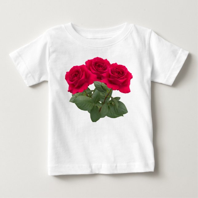 Camiseta Para Bebê Rosas vermelhas (Frente)
