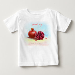 Camiseta Para Bebê Rosh Hashanah Jewish New Year Holidanates Pomegran