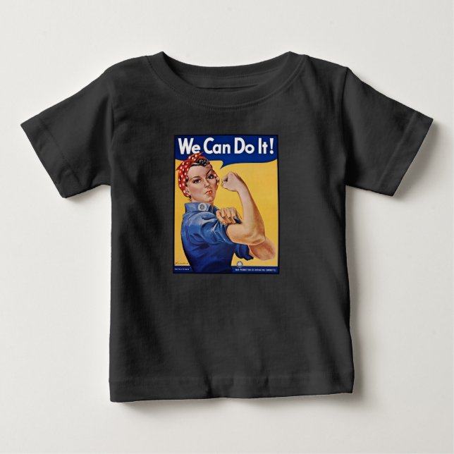 Camiseta Para Bebê Rosie a Rebitadeira: Mulheres Fortes e Empoderamen (Frente)