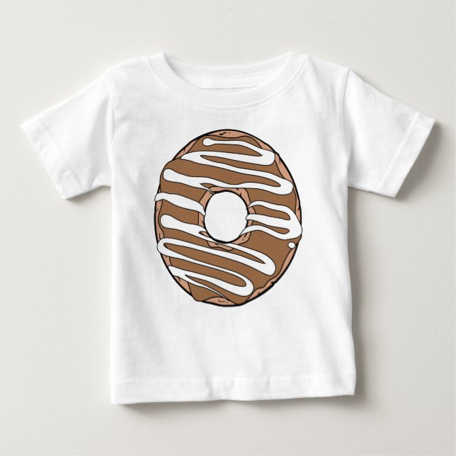 Camiseta Para Bebê Rosquinha de Caramelo, Noz, Vidro, Grito, Glacé (Frente)