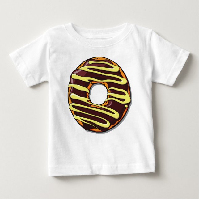 Camiseta Para Bebê Rosquinha de chocolate, donut, Glacé, Glazar, Icag (Frente)