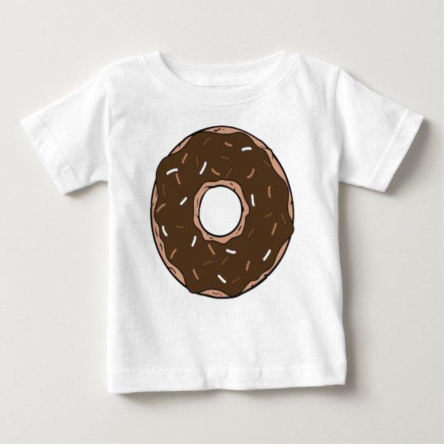 Camiseta Para Bebê Rosquinha De Chocolate, Noz-De-Obra, Grito, Glazz, (Frente)