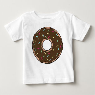 Camiseta Para Bebê Rosquinha De Chocolate, Noz, Glazz, Icagem, Prétes