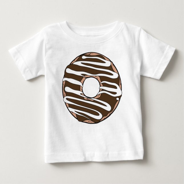 Camiseta Para Bebê Rosquinha De Chocolate, Noz, Icagem, Glacé, Glazar (Frente)